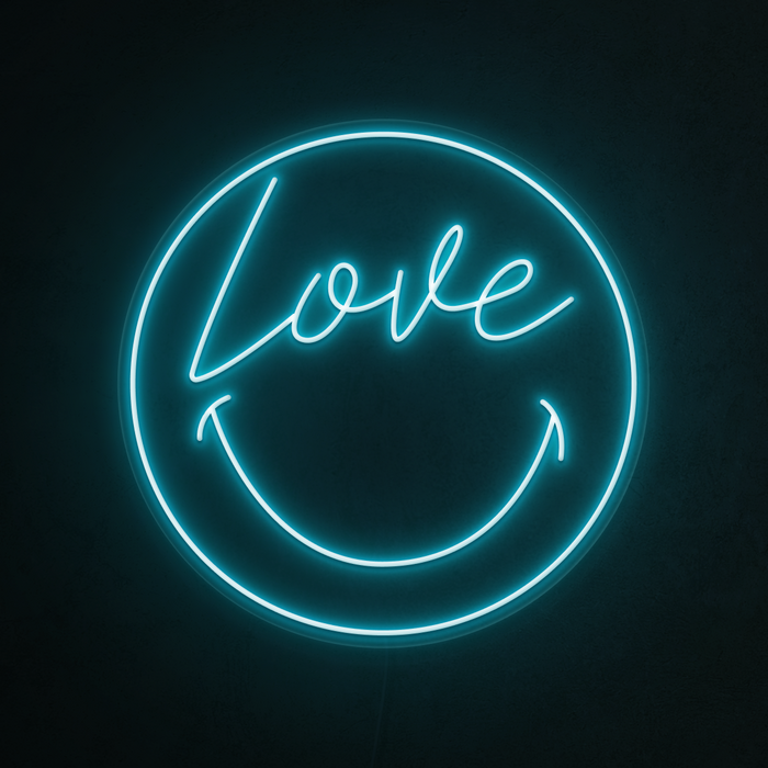 Smiley Love Face Neon Sign