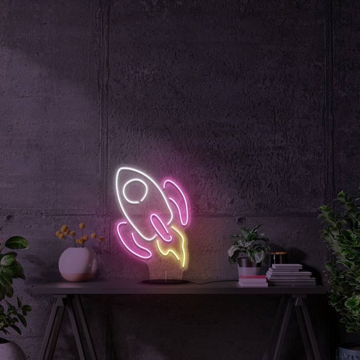 Rocket Battery Neon Sign