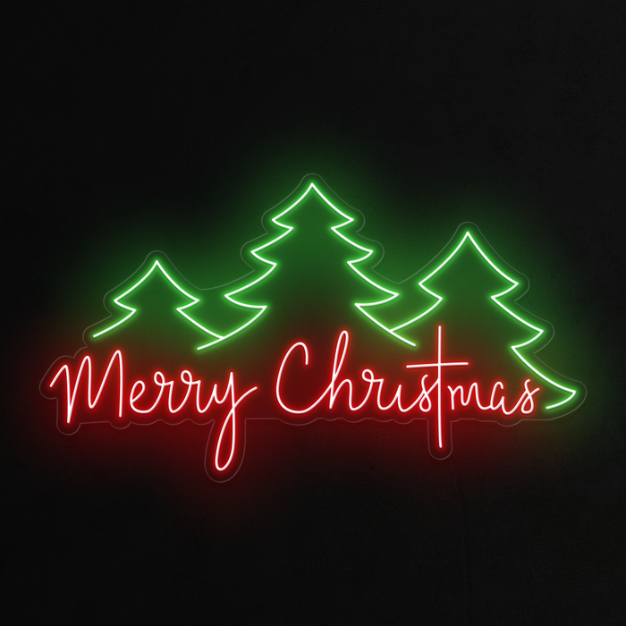 Christmas Wishes & Tree Neon Sign