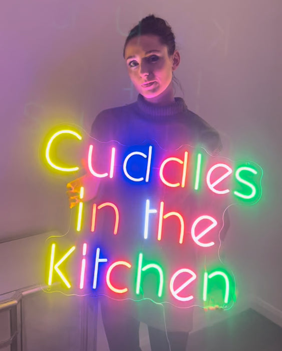 Cuddles in the Kitchen Neon Sign