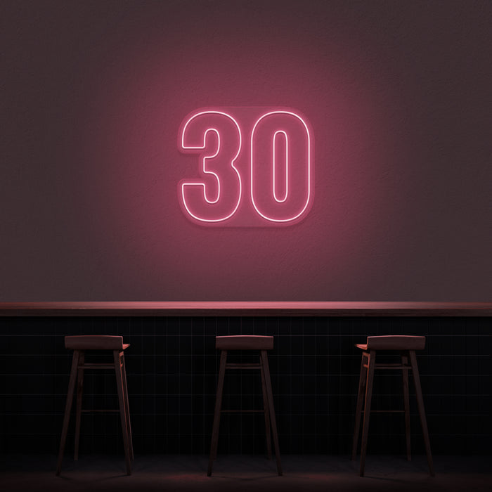 '30' Neon Number Neon Sign