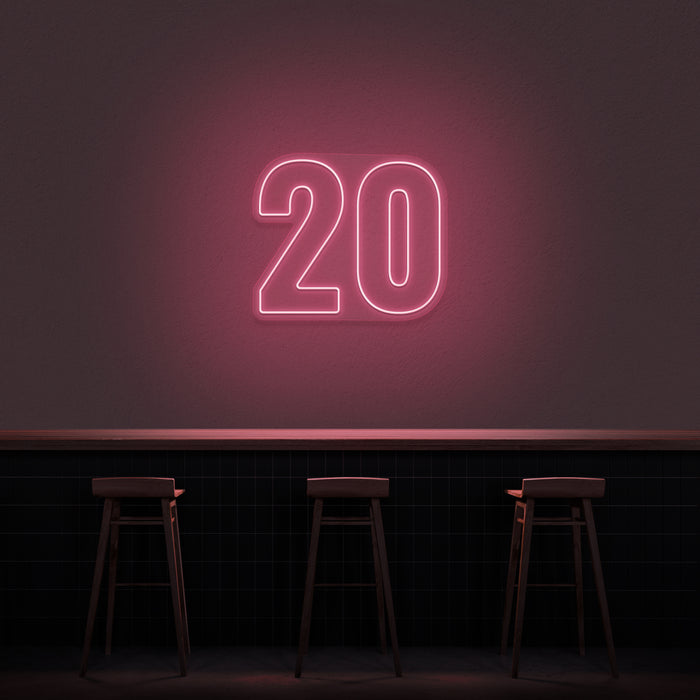 '20' Neon Number Neon Sign