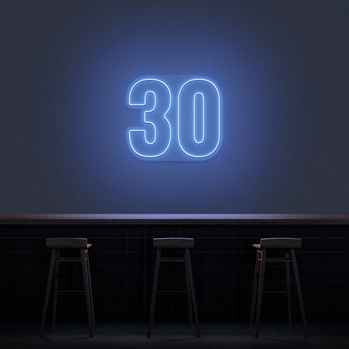 '30' Neon Number Neon Sign