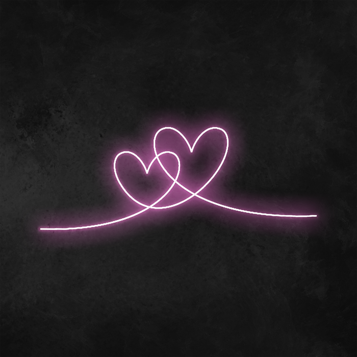 Double Heart Neon Sign