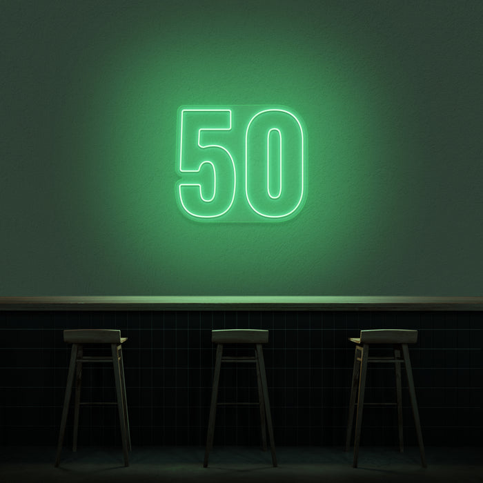 '50' Neon Number Neon Sign