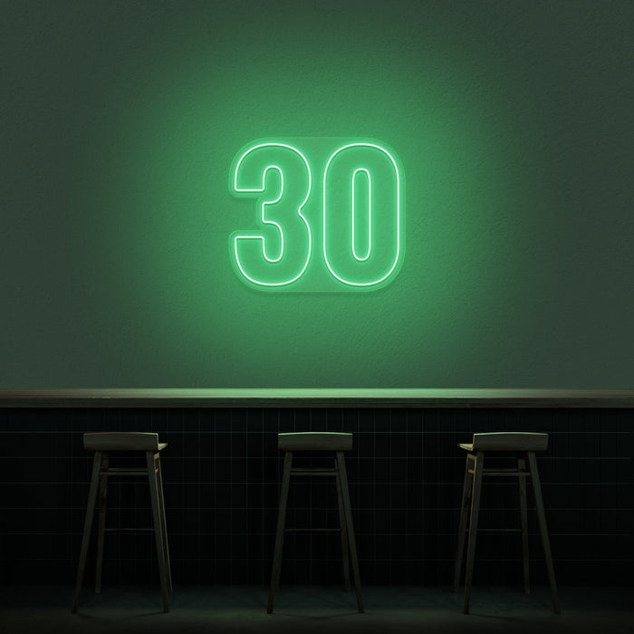 '30' Neon Number Neon Sign