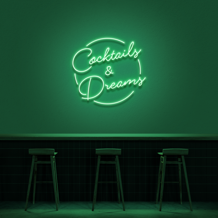 'Cocktails & Dreams' Neon Sign (Style 2)
