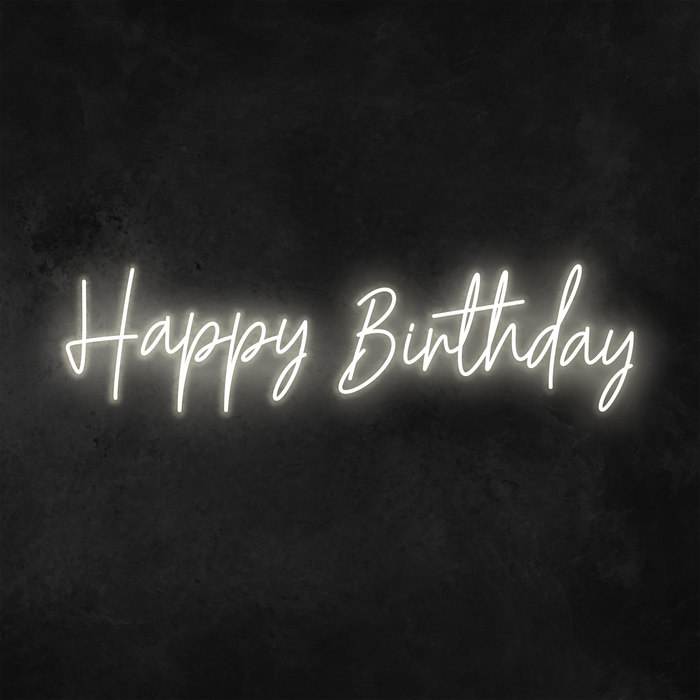 'Happy Birthday' Neon Sign (1 Line)