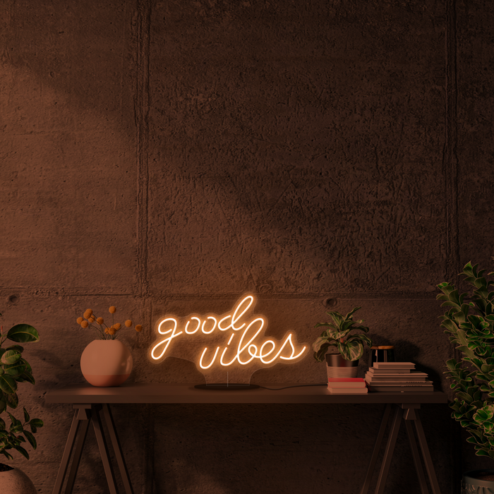 'Good Vibes' Battery Neon Sign
