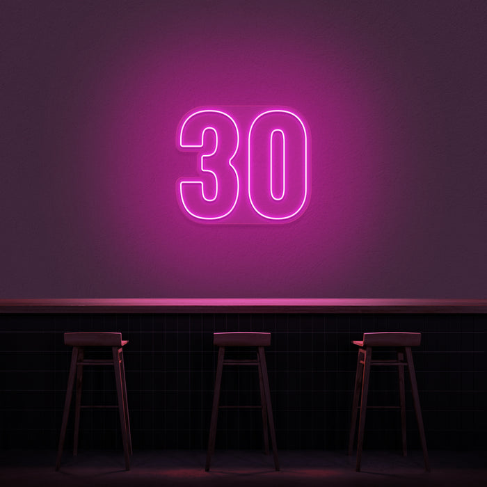 '30' Neon Number Neon Sign