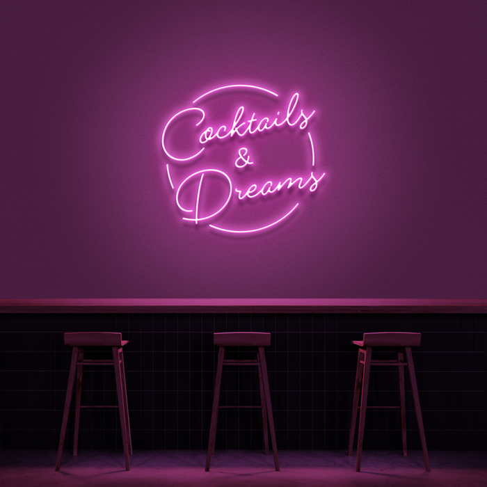 'Cocktails & Dreams' Neon Sign (Style 2)