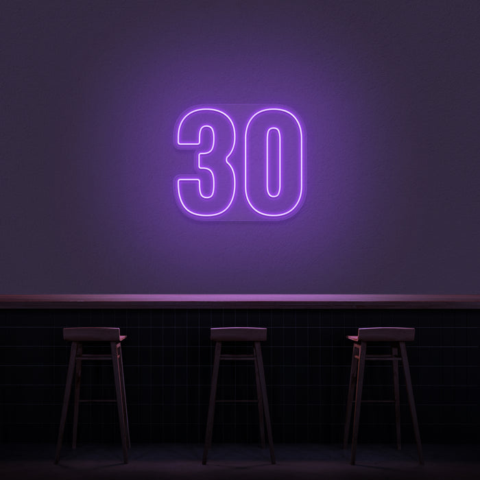 '30' Neon Number Neon Sign