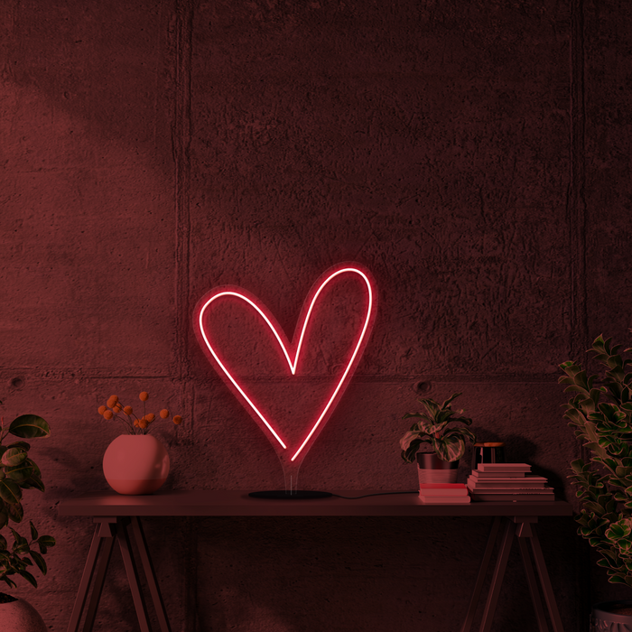 Love Heart Battery Neon Sign