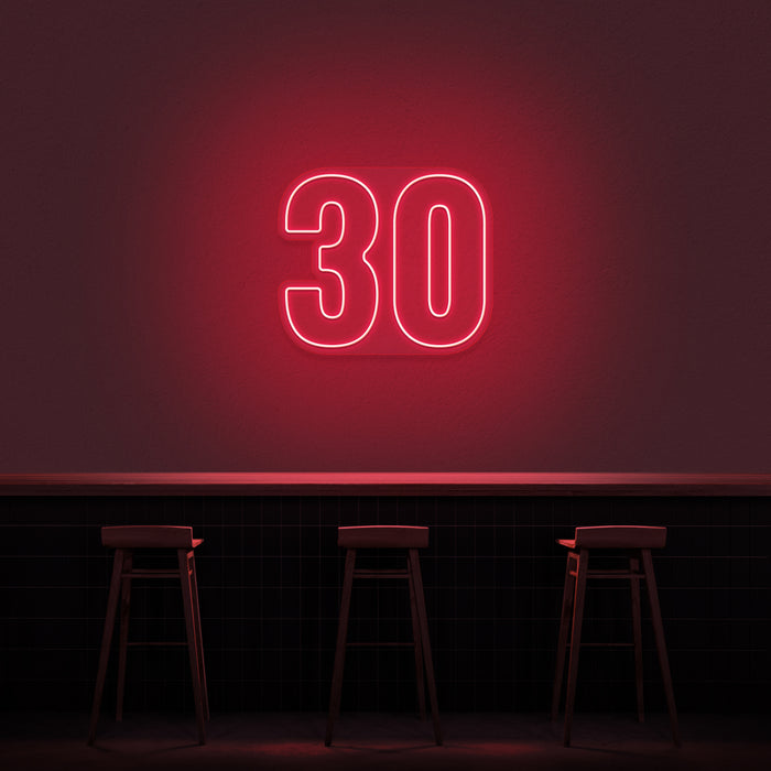 '30' Neon Number Neon Sign