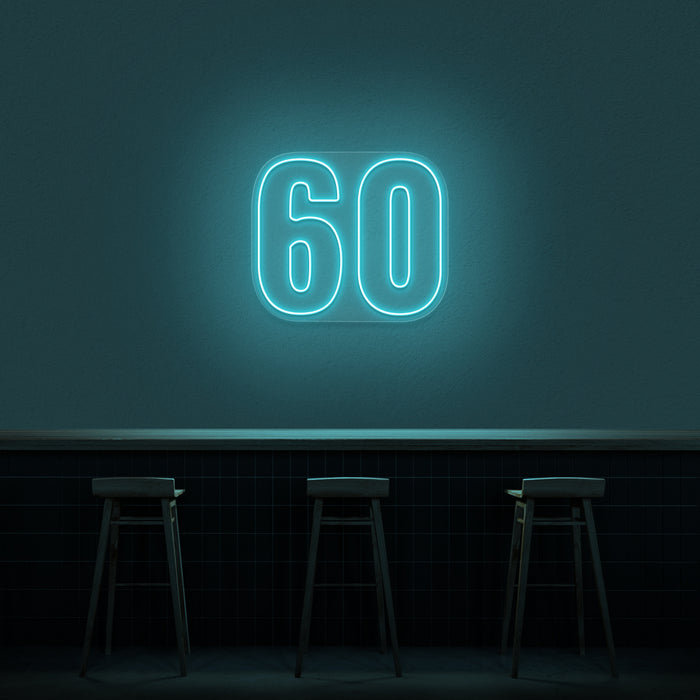 '60' Neon Number Neon Sign