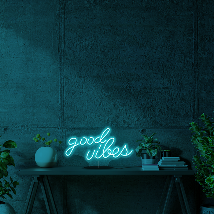 'Good Vibes' Battery Neon Sign