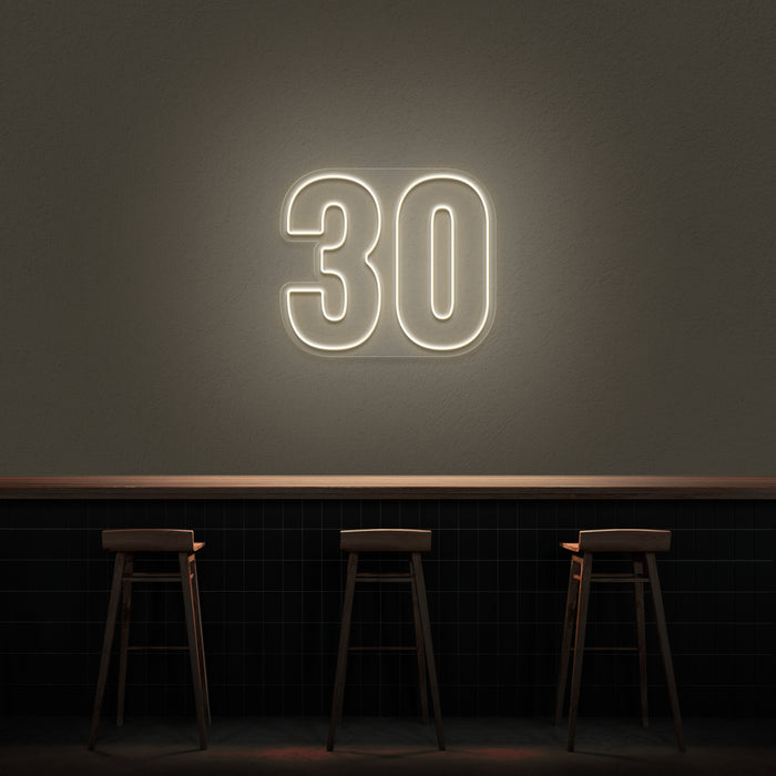 '30' Neon Number Neon Sign