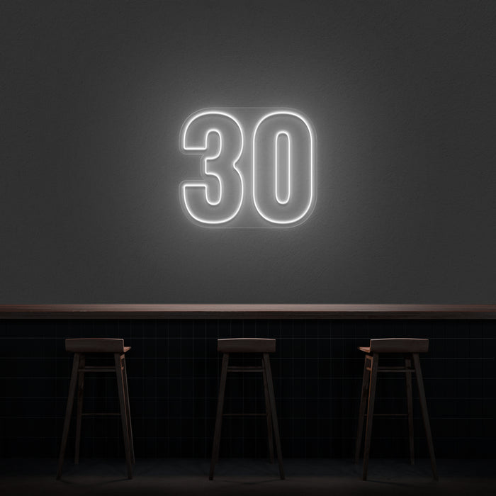 '30' Neon Number Neon Sign
