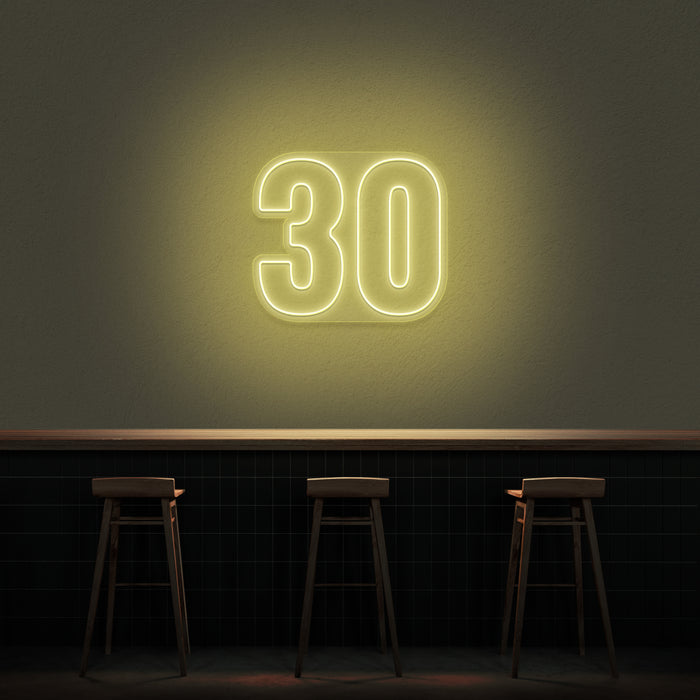 '30' Neon Number Neon Sign