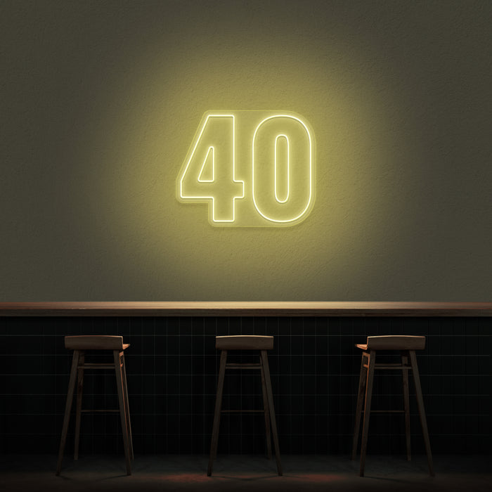 '40' Neon Number Neon Sign