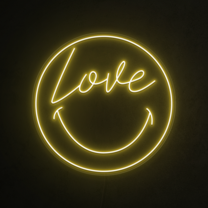 Smiley Love Face Neon Sign