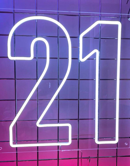 '21' Neon Sign (Next Day Delivery)