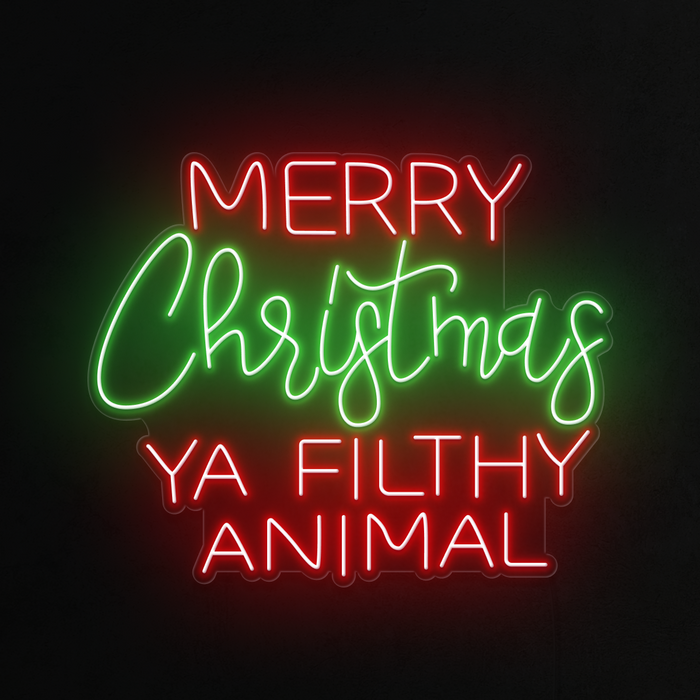 Merry Christmas Ya Filthy Animal Neon Sign