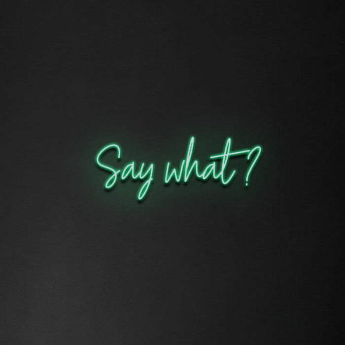 'Say What?' Neon Sign