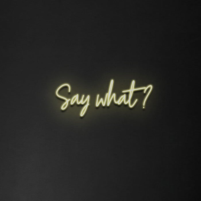 'Say What?' Neon Sign