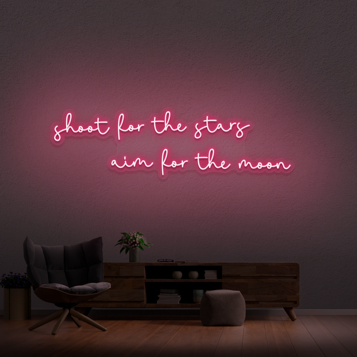 'Shoot For The Stars Aim For The Moon' Neon Sign