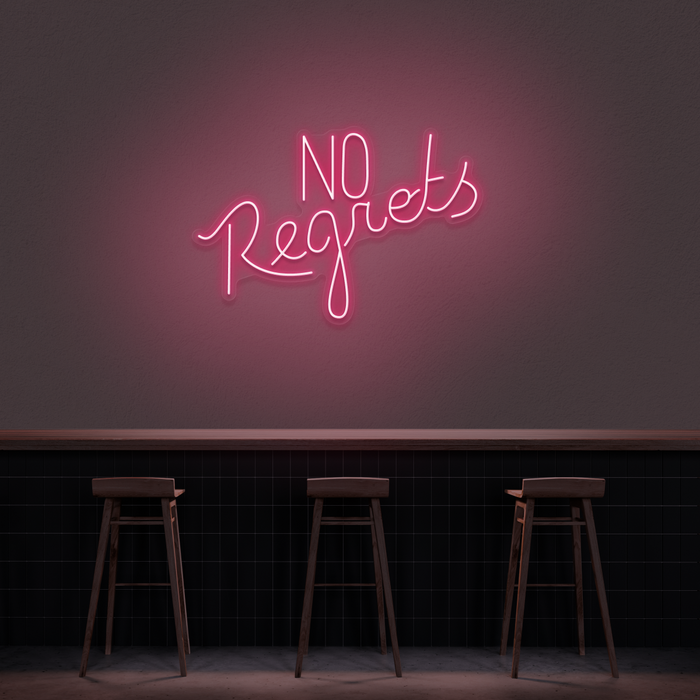 'No Regrets' Neon Sign