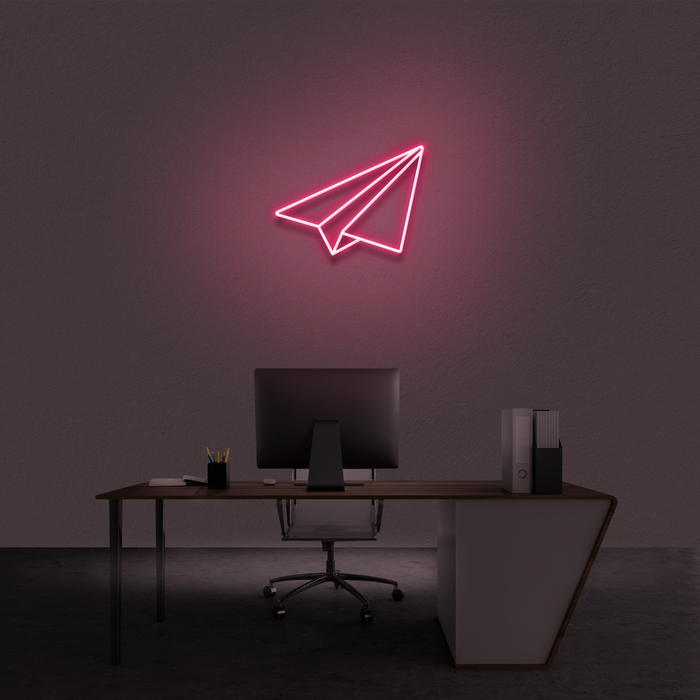 Paper Aeroplane Neon Sign
