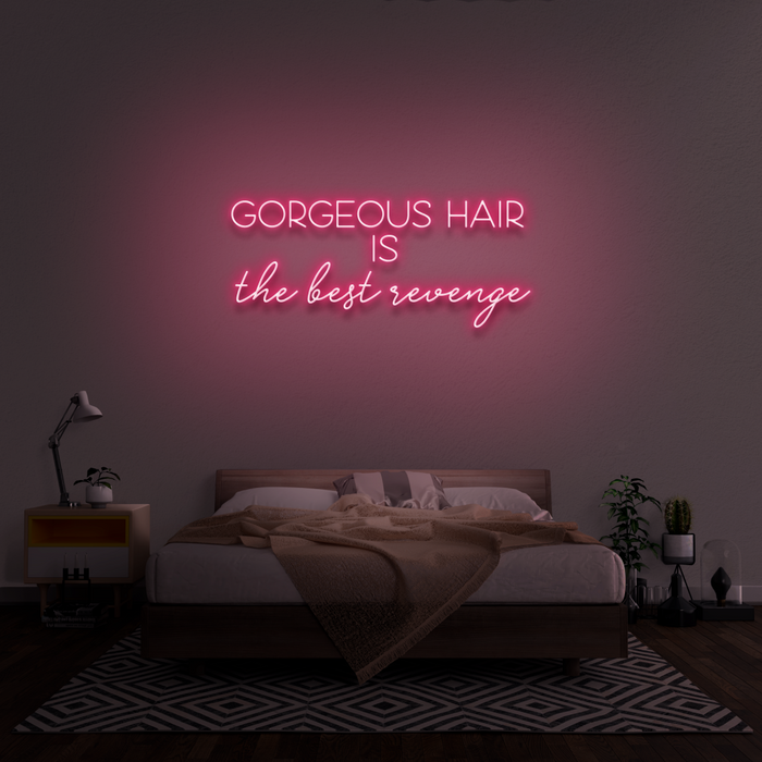 'Gorgeous Hair Is The Best Revenge' Neon Sign