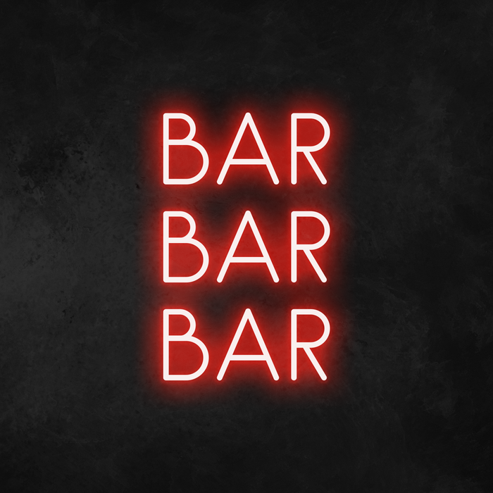 'Bar' Neon Sign (3 Lines)