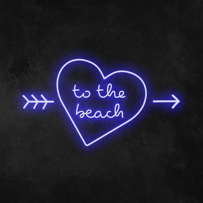 'To The Beach' Heart Neon Sign