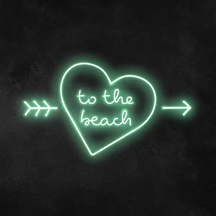 'To The Beach' Heart Neon Sign