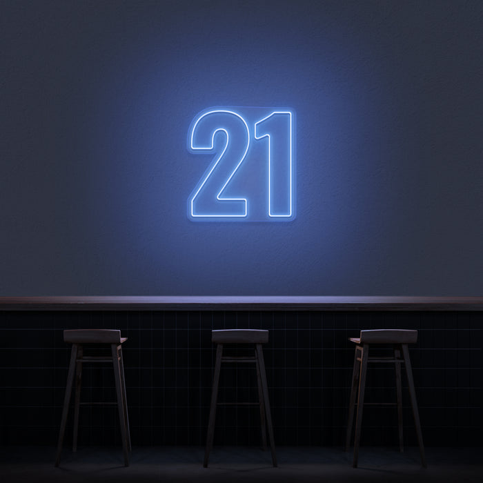 '21' Neon Number Neon Sign