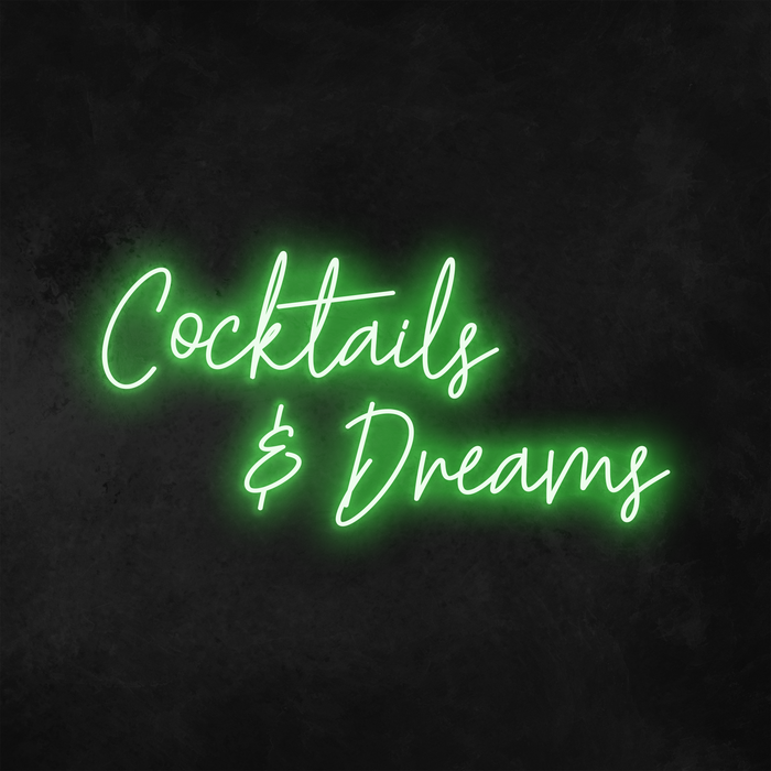 'Cocktails & Dreams' Neon Sign (Style 1)