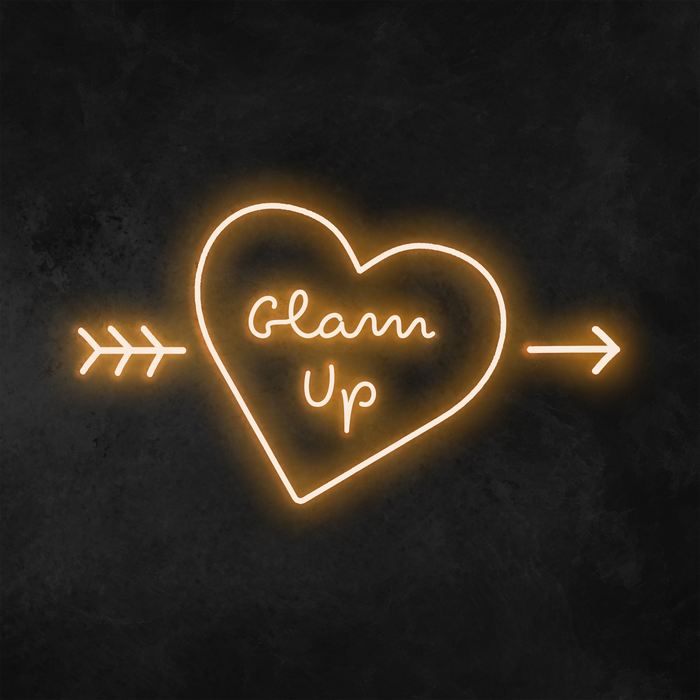 'Glam Up' Heart Neon Sign