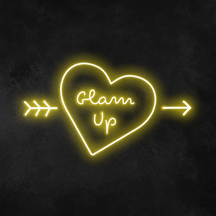 'Glam Up' Heart Neon Sign