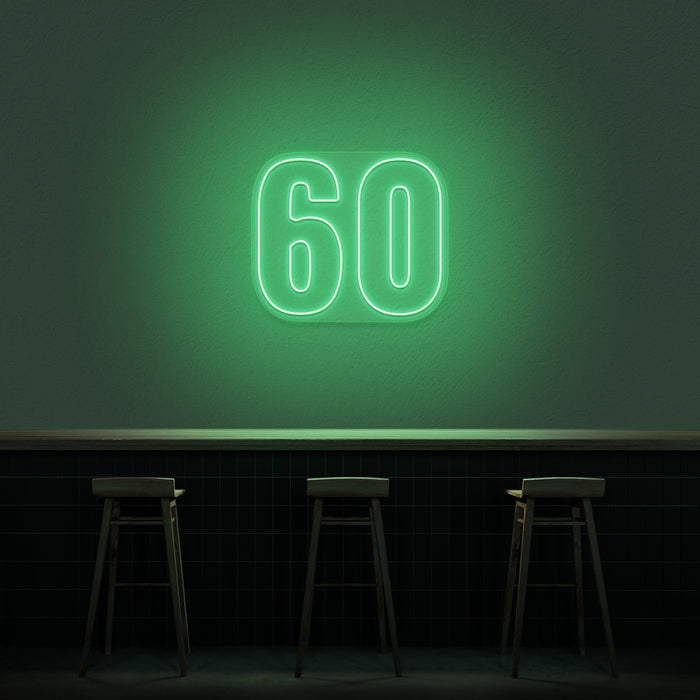 '60' Neon Number Neon Sign