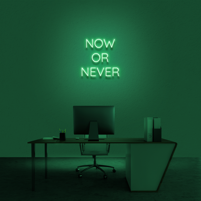 'Now Or Never' Neon Sign