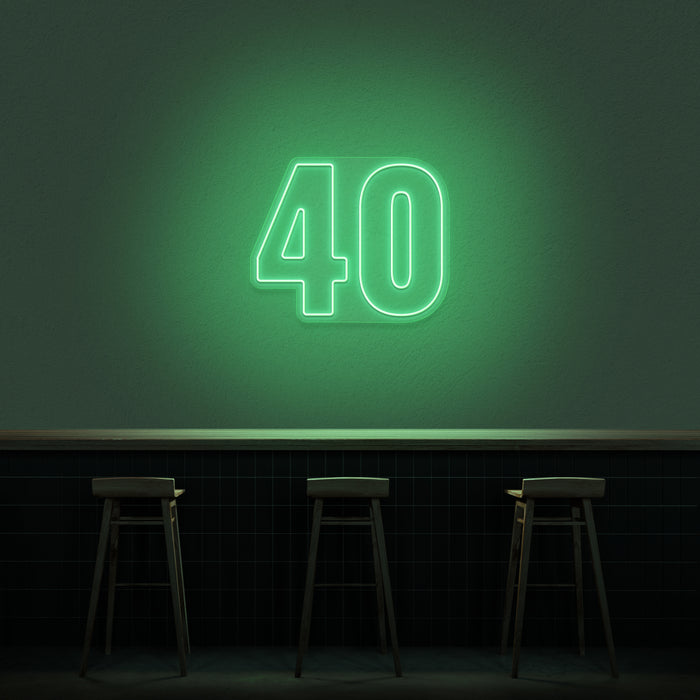 '40' Neon Number Neon Sign