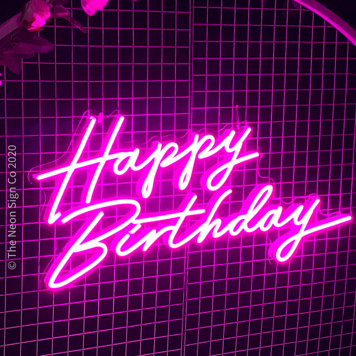 'Happy Birthday' Neon Sign (2 Lines)