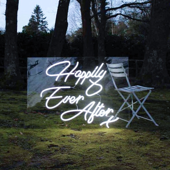 'Happily Ever After' Neon Sign (Cool White)