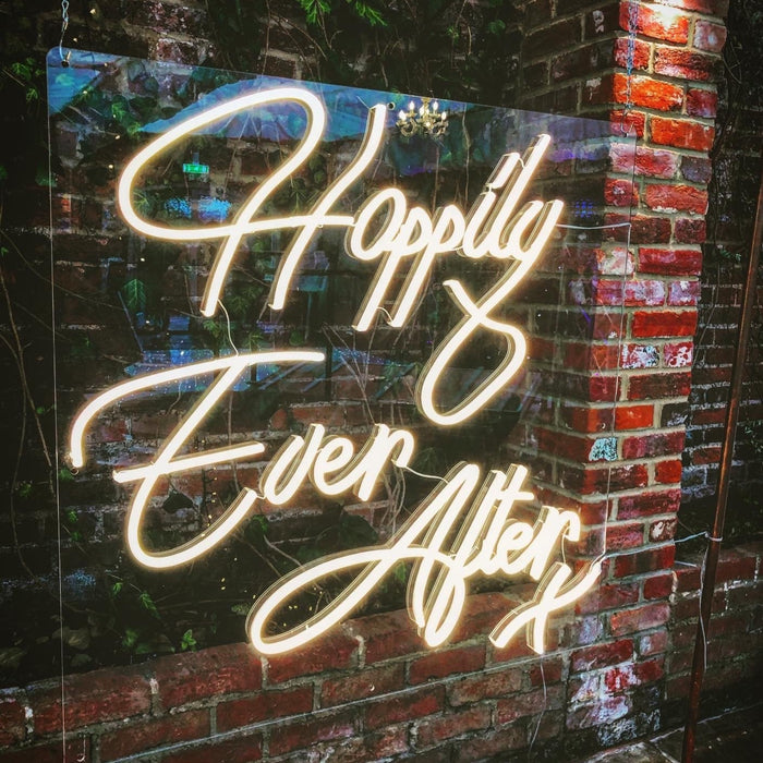 'Happily Ever After' Neon Sign (Warm White)