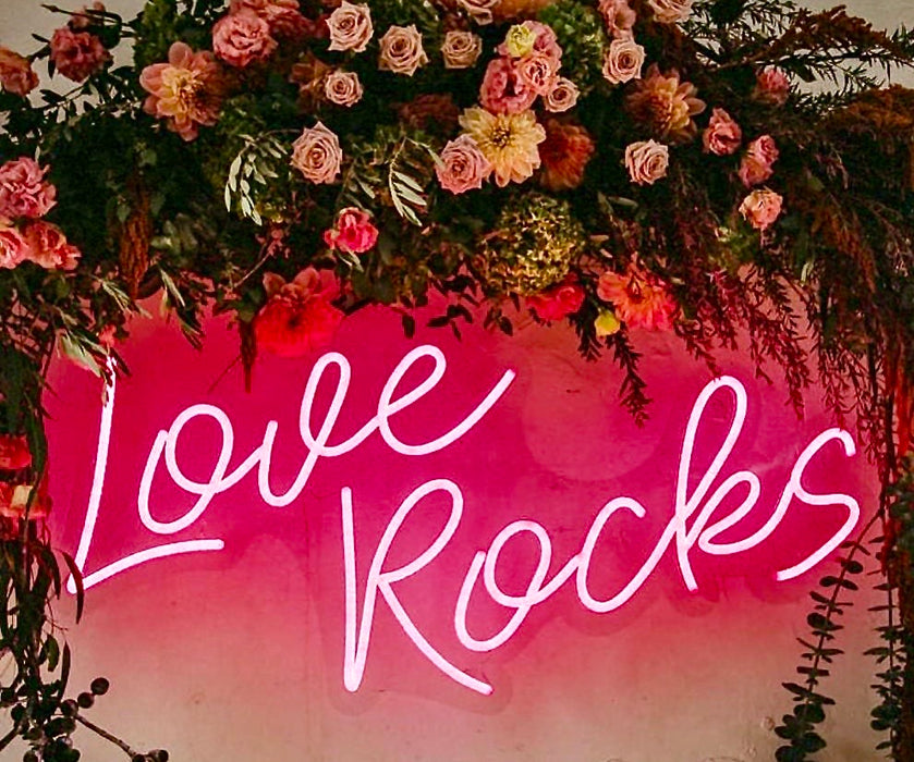 'Love Rocks' Neon Sign