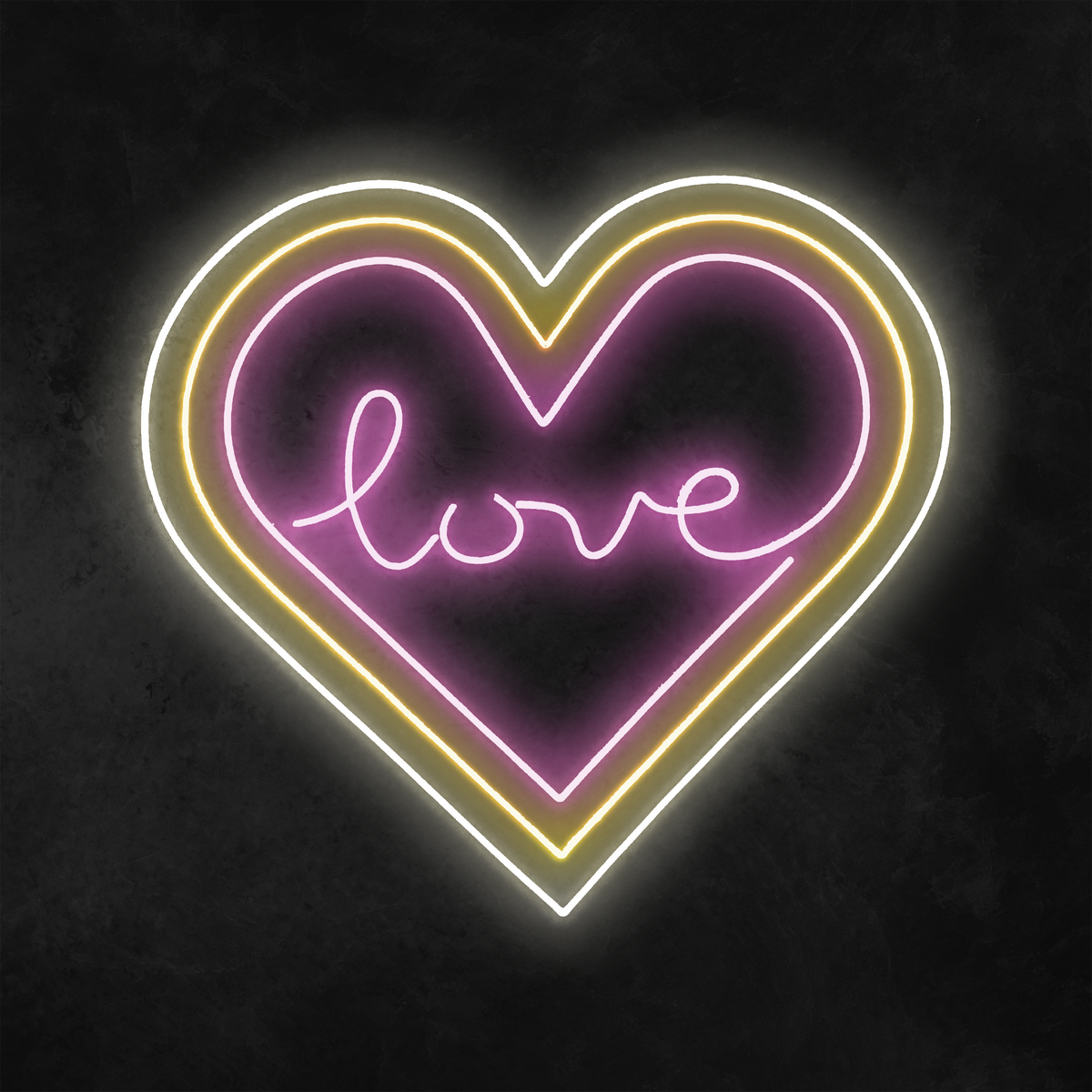 'love' Triple Heart Neon Sign — The Neon Sign Co