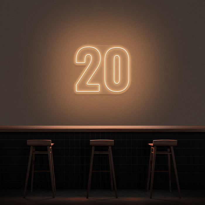 '20' Neon Number Neon Sign
