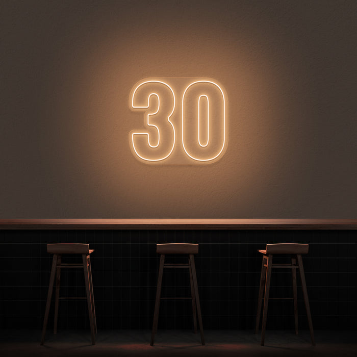 '30' Neon Number Neon Sign